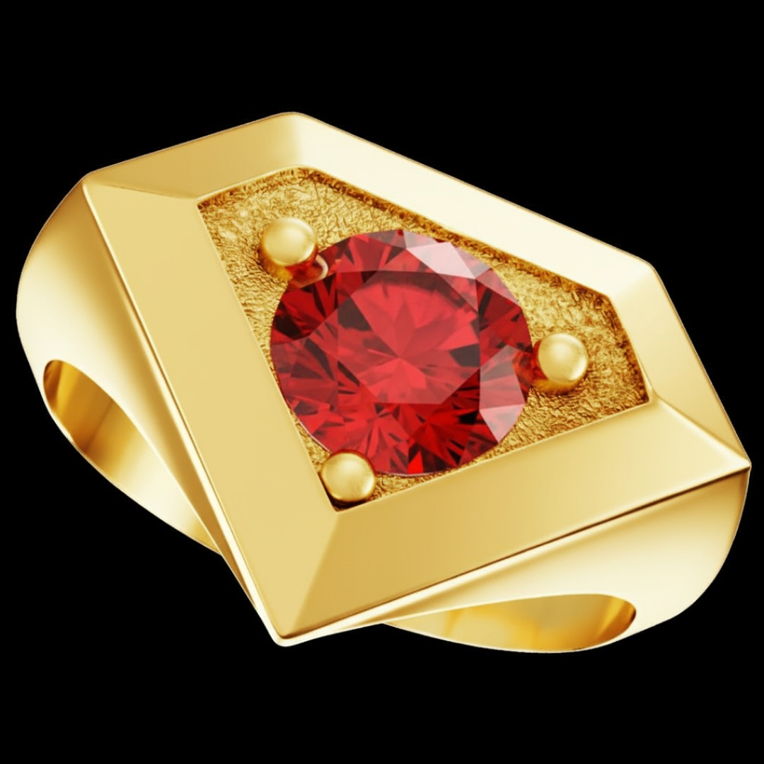 Anillo Solitario 0800  ARGENTA Bañado en Oro