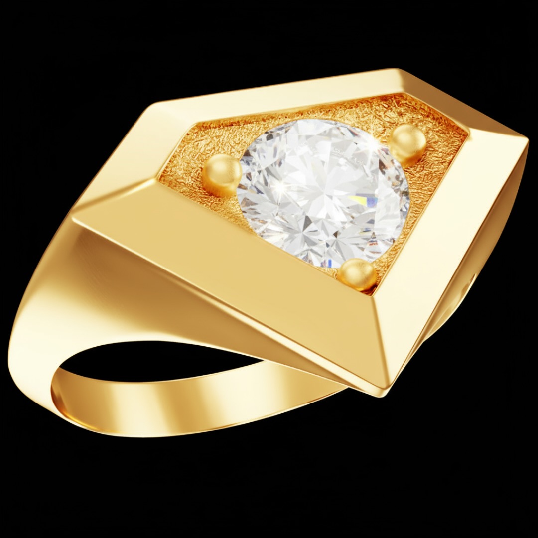 Anillo Solitario 0800  ARGENTA Bañado en Oro